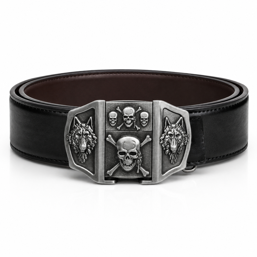 Wolf Skull Lighter Belt