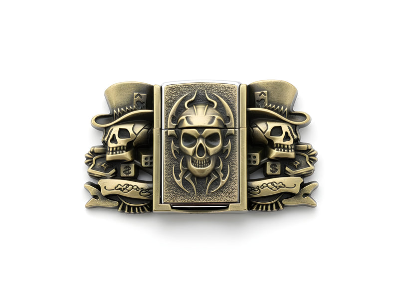 Fire Skull Lighter Belt