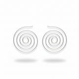 Silver Spiral Hoops
