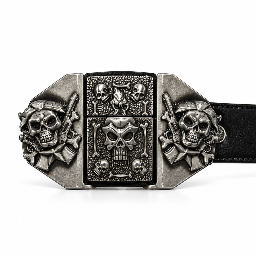 Evil Skulls Lighter Belt