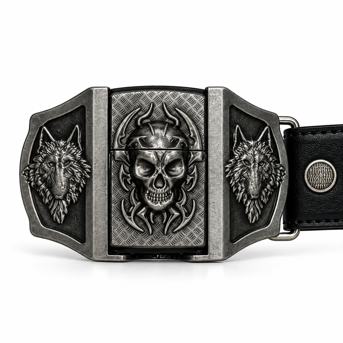 Wolf Skull Lighter Belt