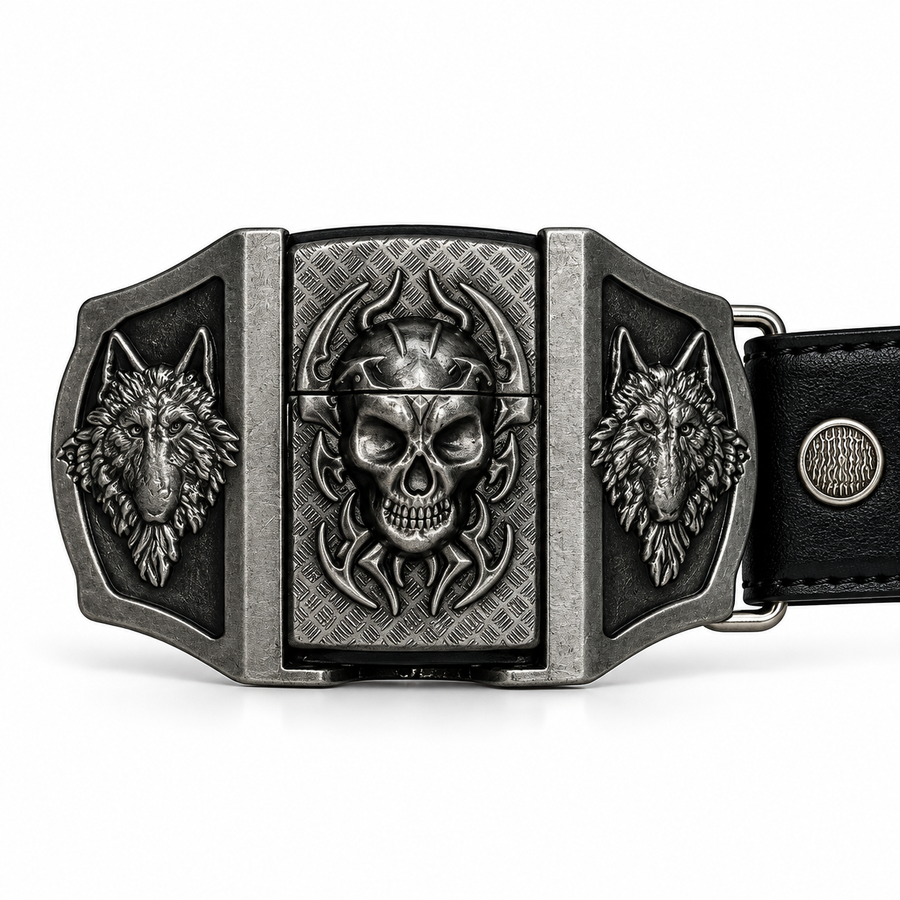 Wolf Skull Lighter Belt
