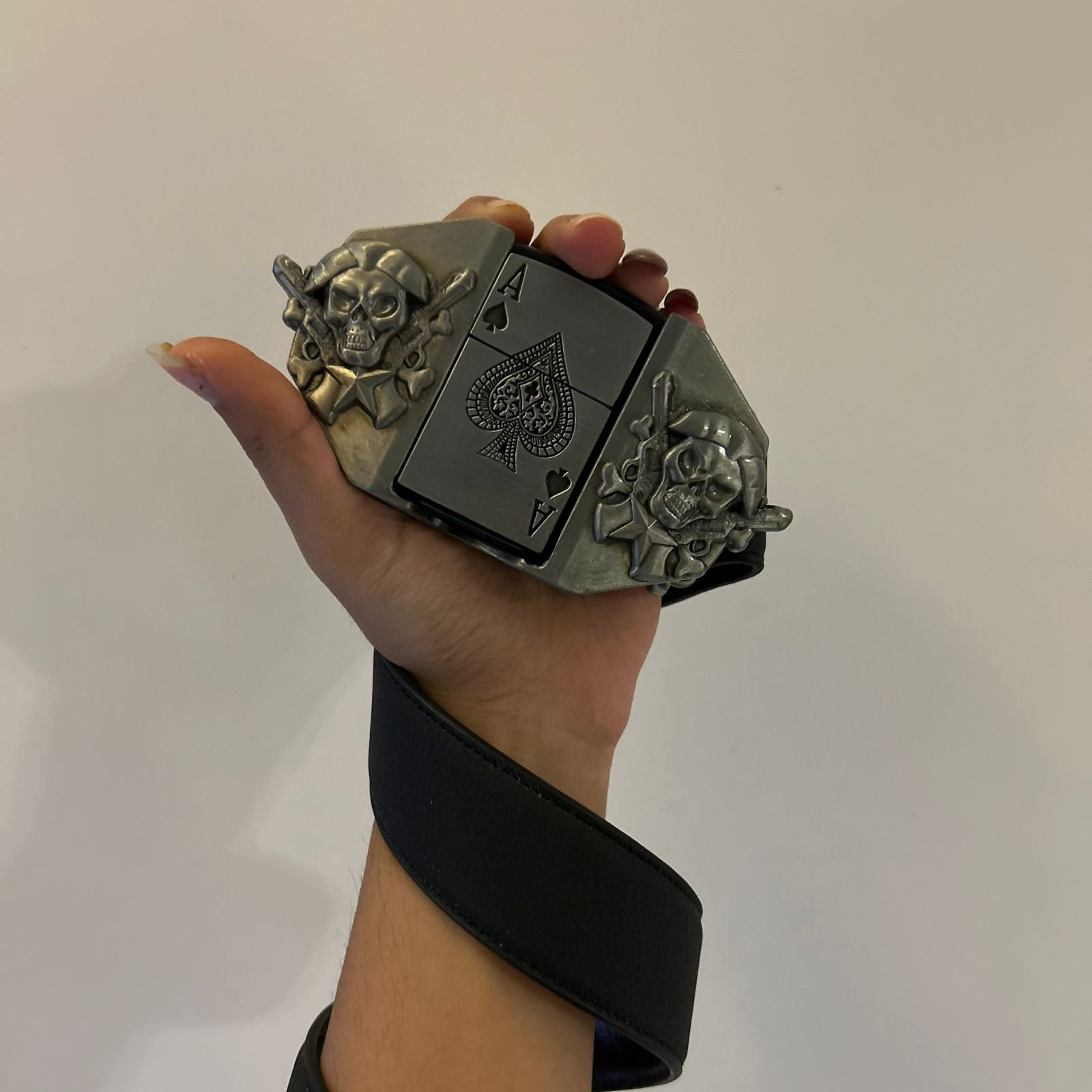 Skull Ace Lighter Belt