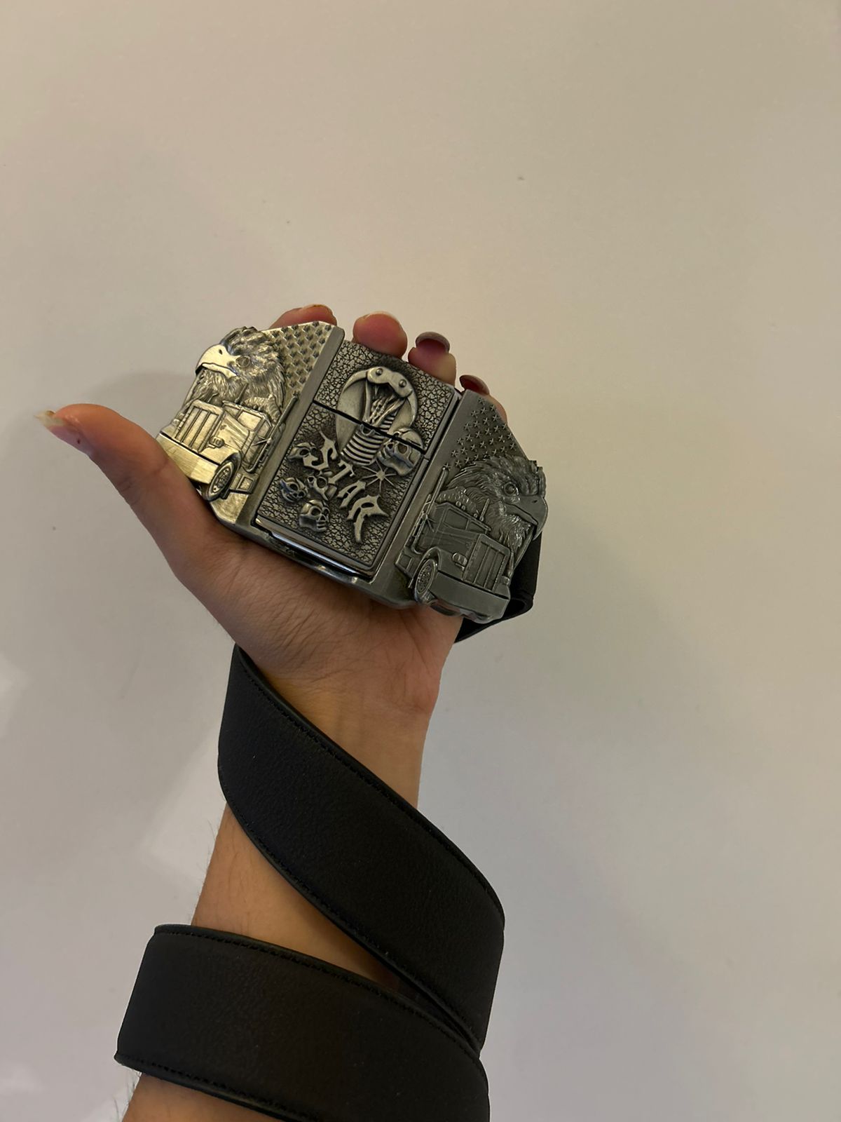 Snakes & Eagle Lighter Belt
