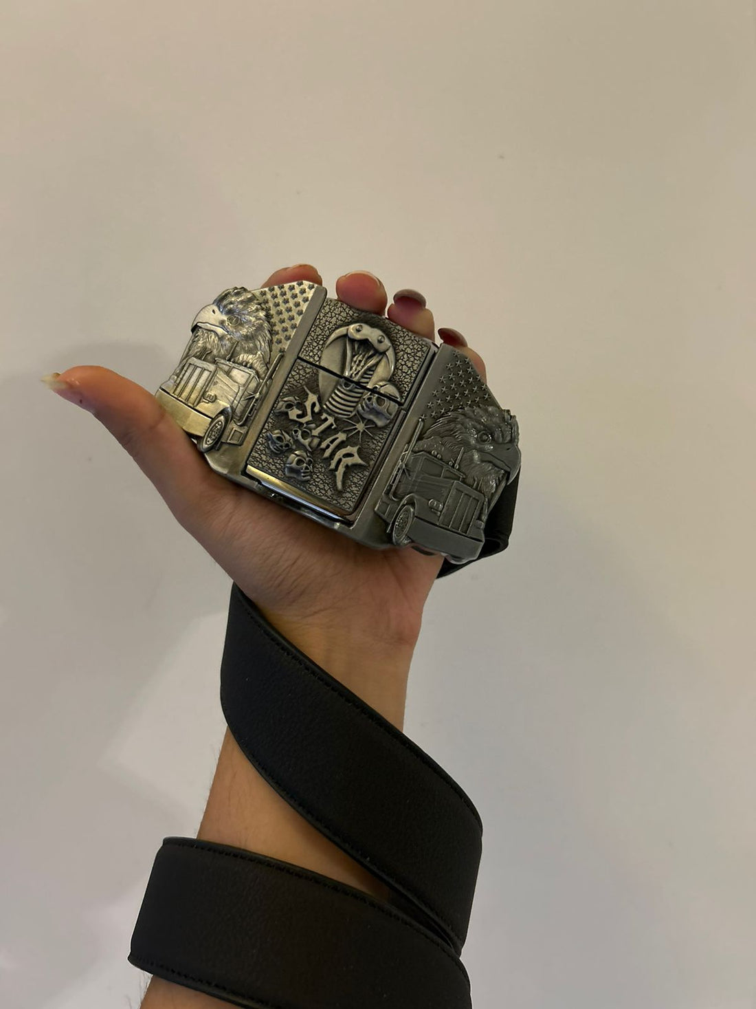 Snakes & Eagle Lighter Belt