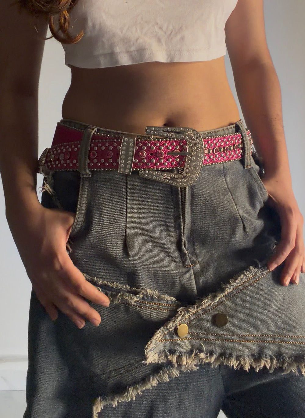 Pink Studded Belt
