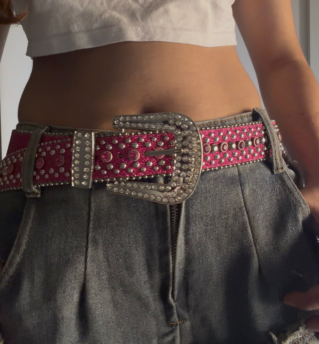 Pink Studded Belt