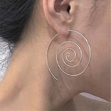 Silver Spiral Hoops