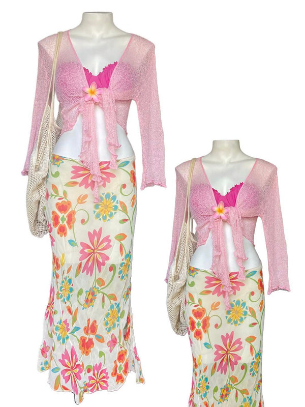 Pink Tie-up with Skirt