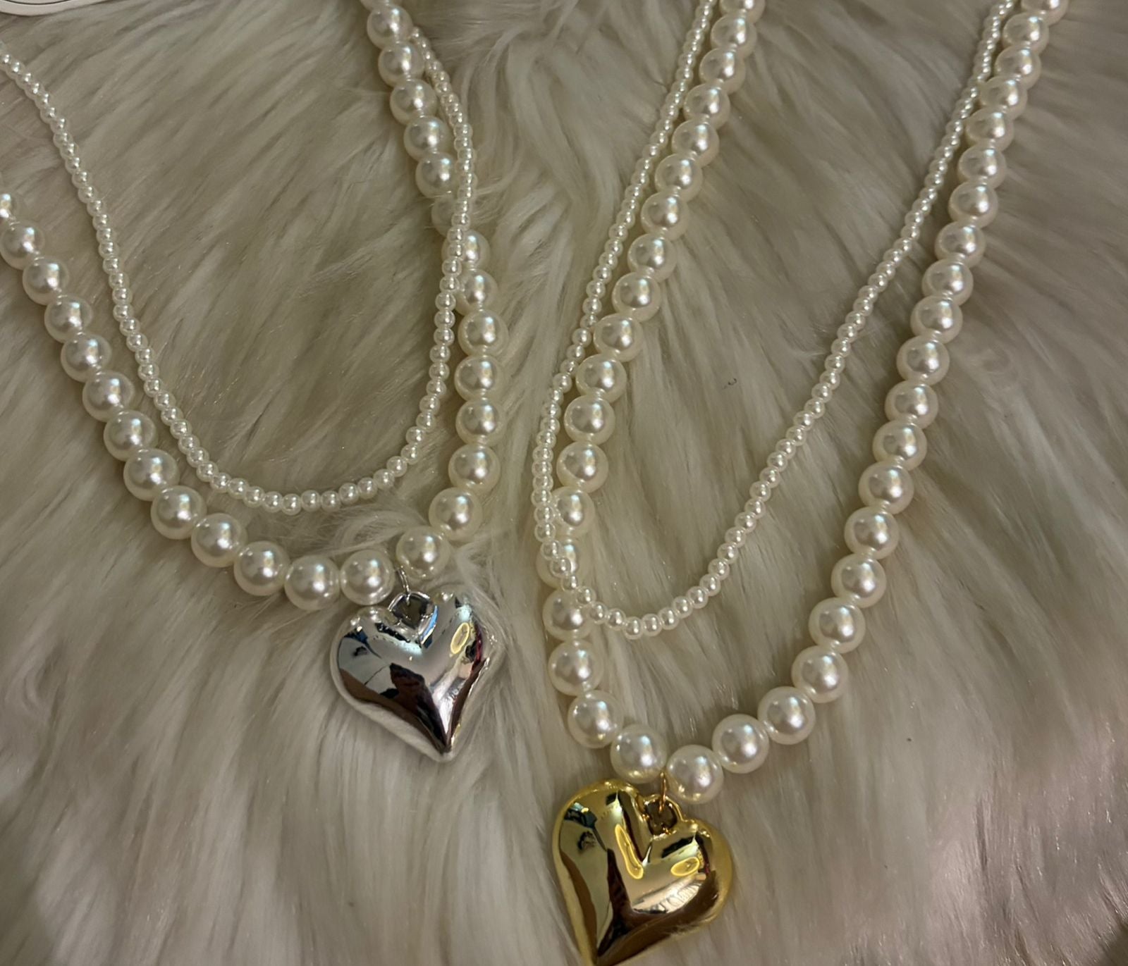 Pearl Layered Heart Set