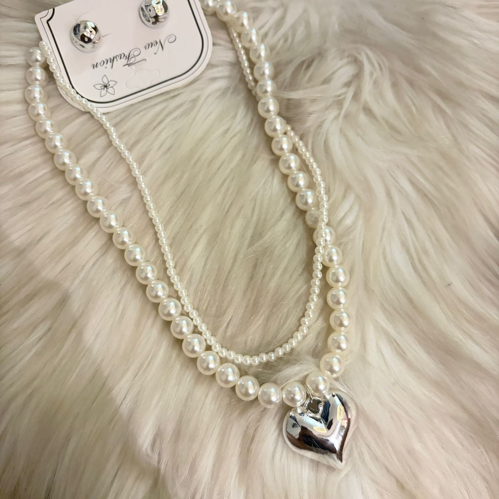 Pearl Layered Heart Set