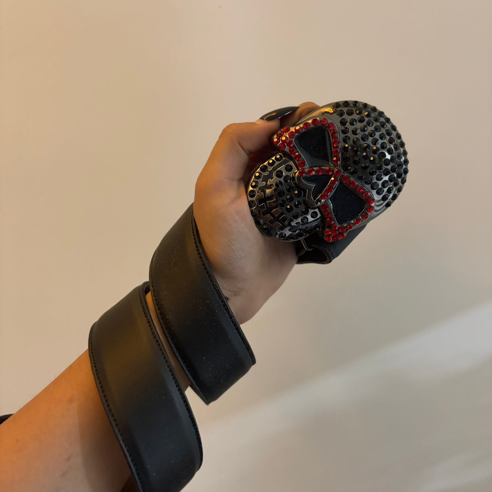 Red Skull Studded Belt