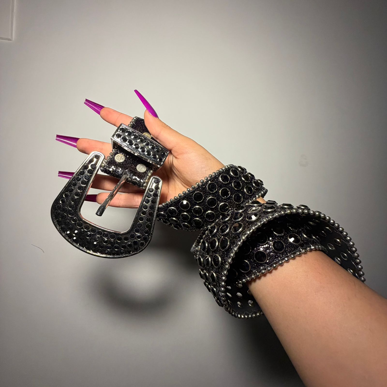 All Black Studded Belt