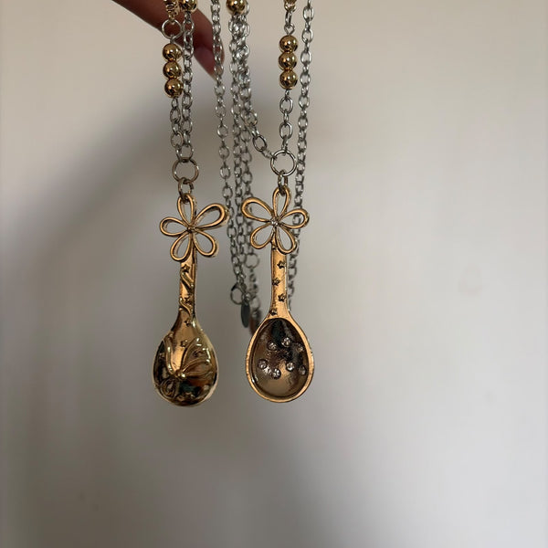 Mixed Metal Spoon Necklace