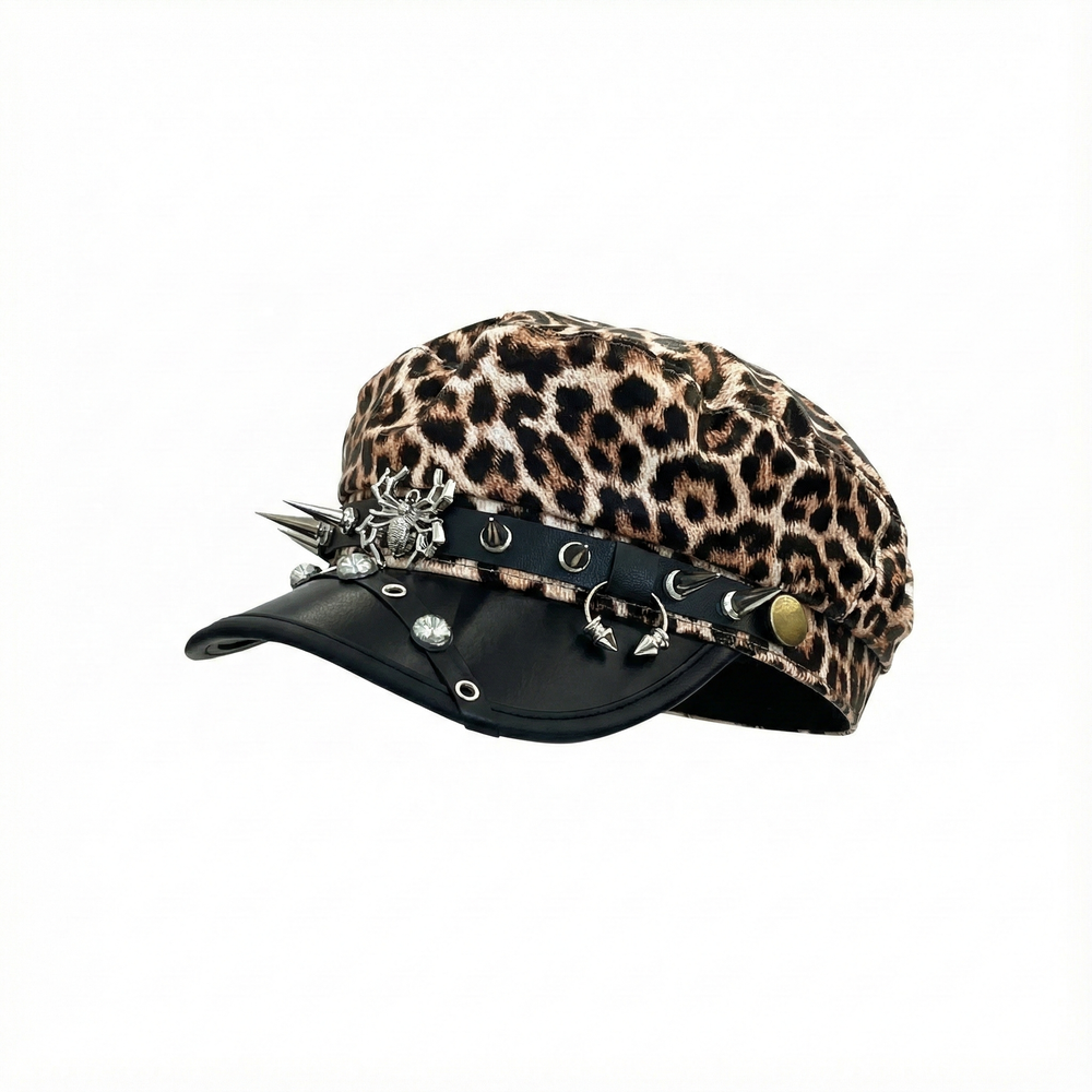 Spiked Cheetah Cap