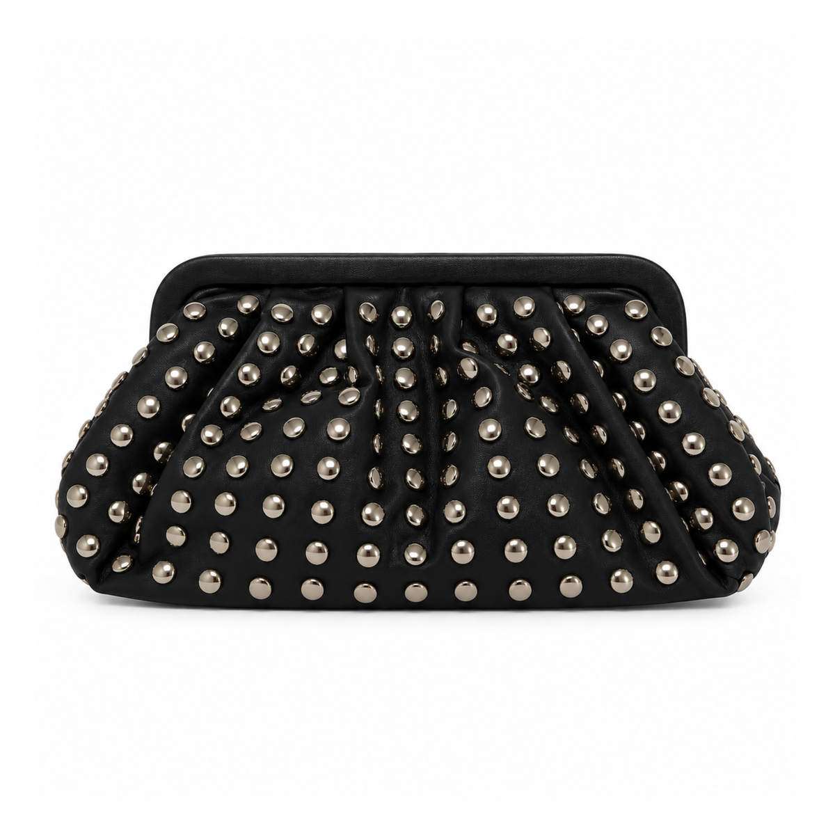 Studded Ruched Clutch Bag