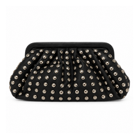 Studded Ruched Clutch Bag