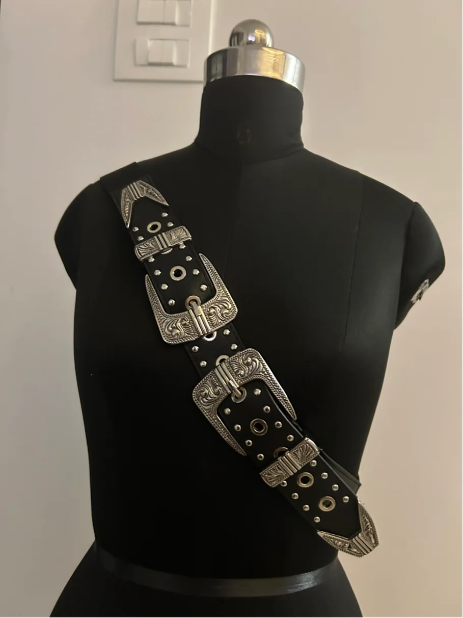 Double Buckle Studs Belt
