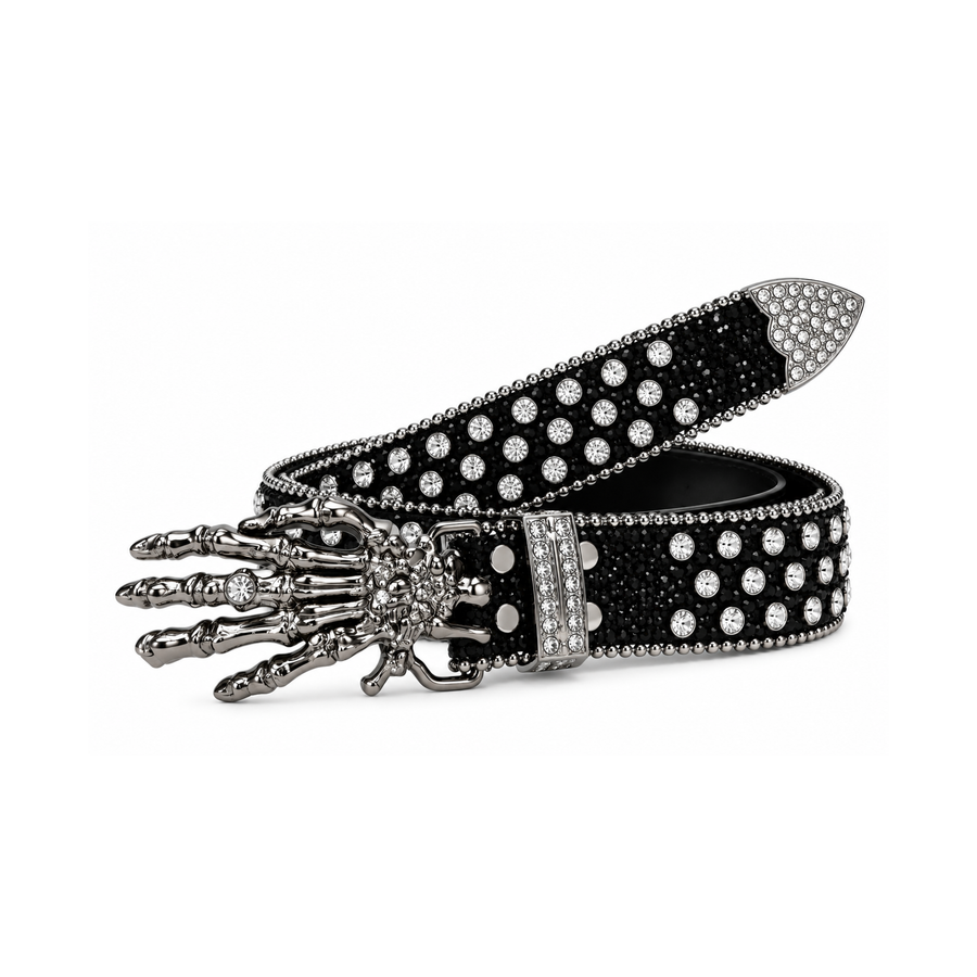 Hand Skull Studded Belt