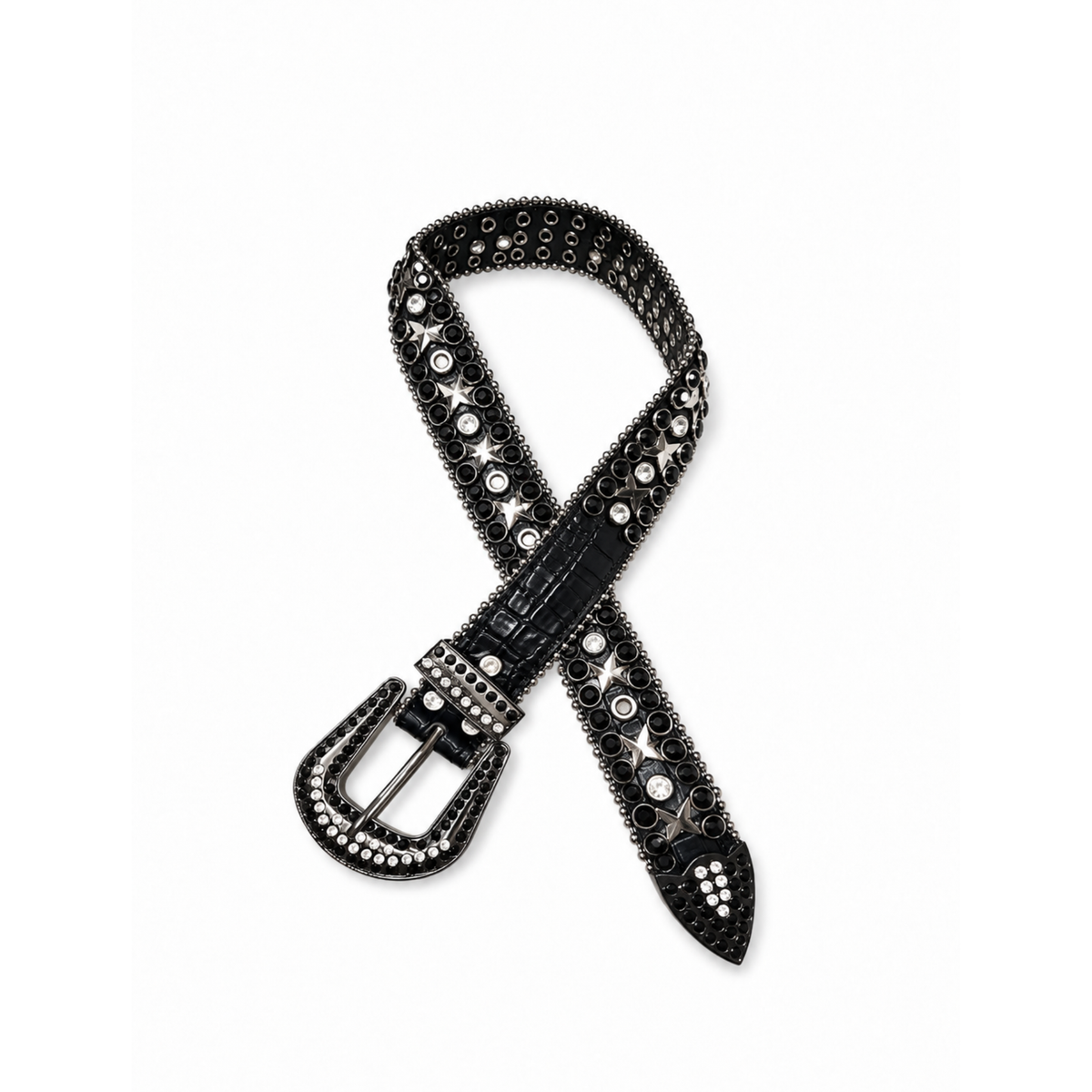 X Engraved Studded Belt