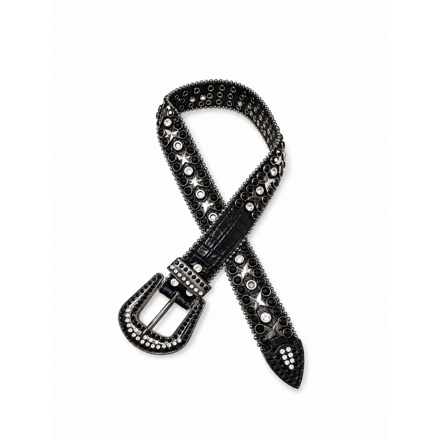 X Engraved Studded Belt