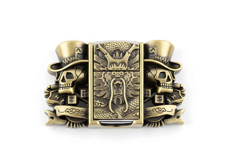 Skull Dragon Lighter Belt