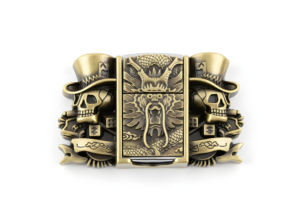 Skull Dragon Lighter Belt