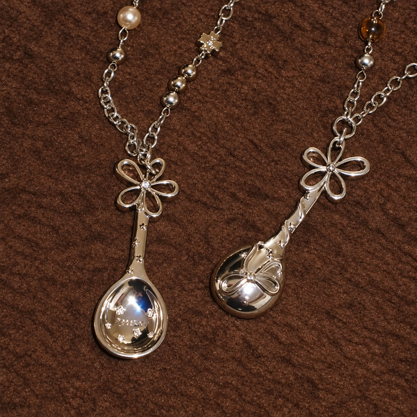 Mixed Metal Spoon Necklace