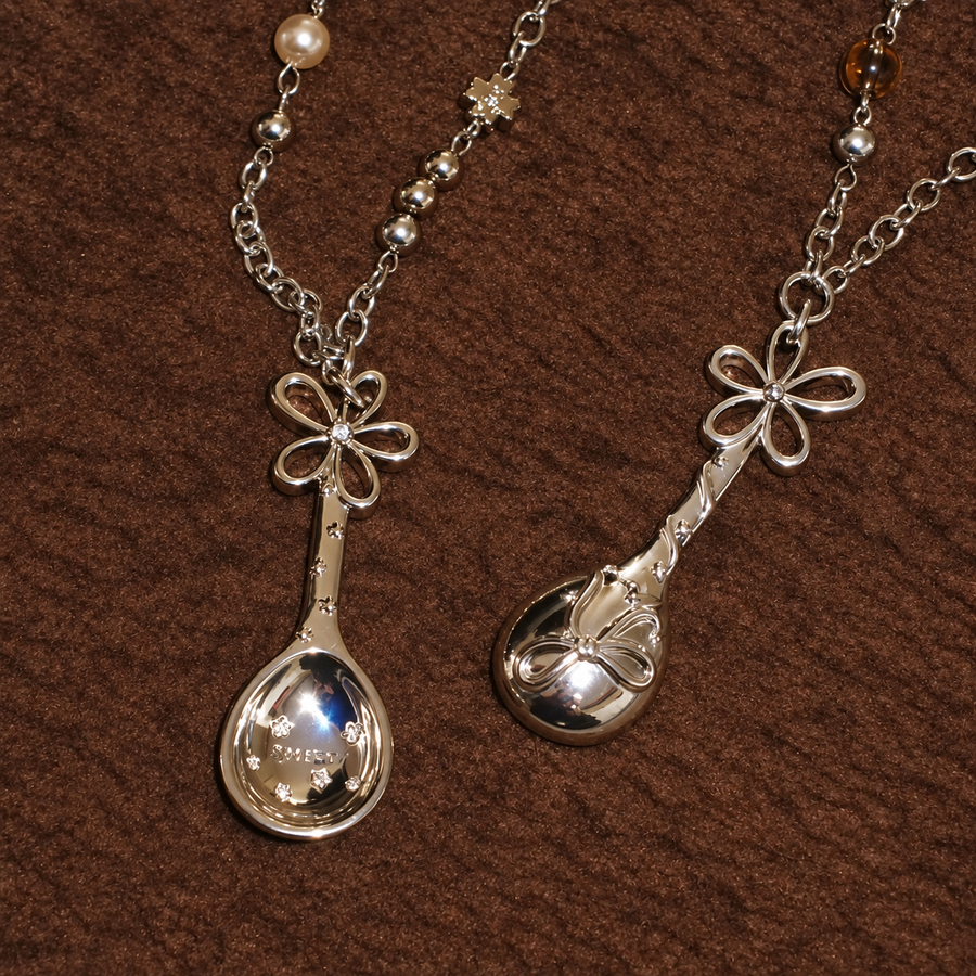 Mixed Metal Spoon Necklace